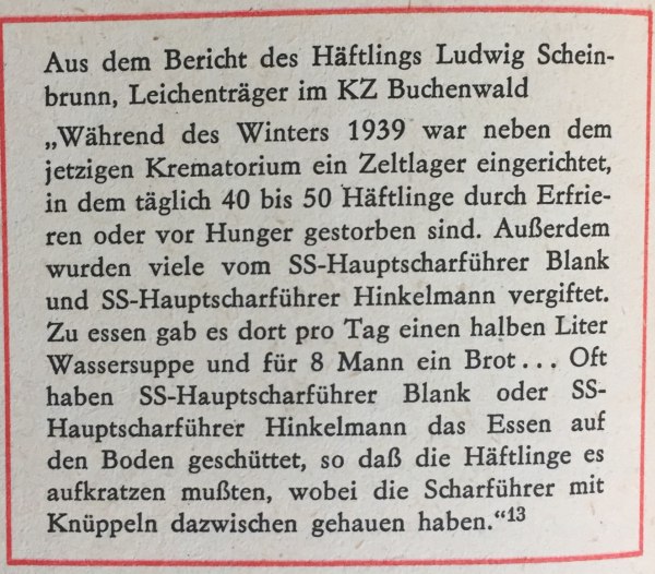 Bericht Leichenträger KZ Buchenwald
